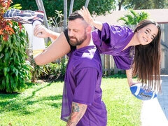 デカチン, 茶髪の, 娘, ハードコア, 小柄, オマンコ, 靴下, ユニフォーム