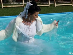 結婚, ヌード, アウトドア, 結婚式, 濡れ