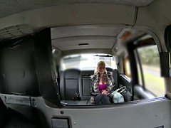 Passenger with big tits gets anal ripped in the backseat