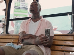 Kira Perez and Ameena Greene play lesbo games in public