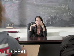 Professor Jamie Michelle Fingers Her Student After Class & Rides Him Hard in Doggystyle