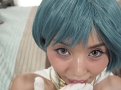Japanese cosplay babe Marica Hase pleasures her stepdad in POV