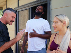 Schwarz, Blondine, Braunhaarige, Betrug, Paar, Behaart, Hardcore, Muschi