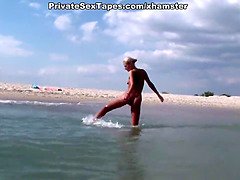Strand, Blond, Stel, Vriendin, Hd, Buiten, Openbaar, Realiteit