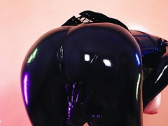 Latex Rubber Catsuit Tease – Arya Grander