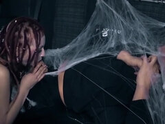 Dirty punk girl blows a rock star and rides his hard cock