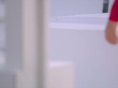 Sucer une bite, Brunette brune, Gorge profonde, En levrette, Faciale, Léchez, Chatte, Plan cul à trois