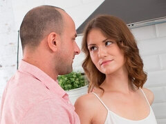 アナル, デカチン, フェラチオ, キッチン, 自然山雀, ショートヘア, ティーン, オッパイの