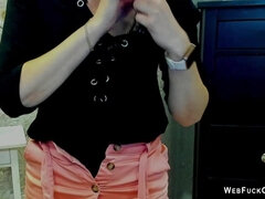 German MILF with glasses on webcam