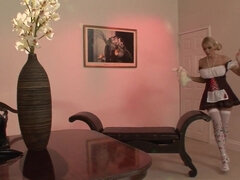 デカパイ, ブロンド, チン, ヒール, メイド, 淫乱熟女, オフィス, ストッキング