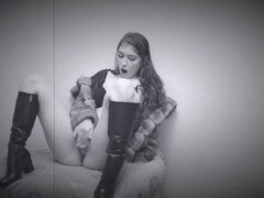 18 ans, Amateur, Cuir, Masturbation, Orgasme, Chatte, Rétro, Solo