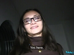 Arousing Teen With Glasses Fucks For Money