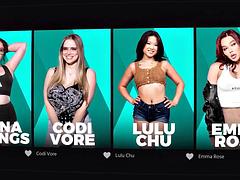 デカチン, デカパイ, 手コキする, レズビアン, マッサージ, オイル, 赤毛, オッパイの