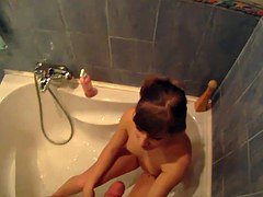 Leie, Grosser schwanz, Blasen, Braunhaarige, Brille, Pov, Dusche, Titten