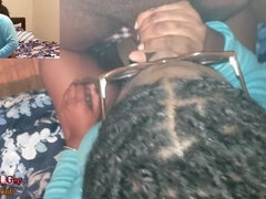 Enthousiasteling, Grote mammen, Hondjeshouding, Zwart, Natuurlijke tieten, Ruw, Tiener, Tieten likken