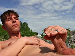 POV Picked up European Twink Bareback and Fucked Outdoors for 4 Cash