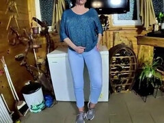 Cameltoe COUGAR Dirty dances in Denim Suck off and Spunk on Pointy Jacket preview