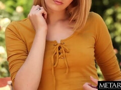 Cute blonde teen wants you to watch her masturbate in the garden