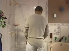 Skinny ho anal in the bathroom