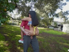 Garden Salad part 2 - Eric John nails busty exotic Latina babe outdoors after fruit play