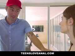 Alice March's tight ass gets destroyed by a teen's hard cock in TeensLoveAnal video