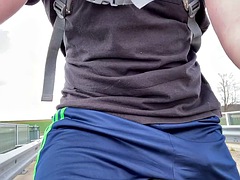 Verga grande, Sexo duro, Enorme, Masturbación, Al aire libre, Público, Montar, Deporte