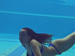 Teen with big boobs and ass swims naked
