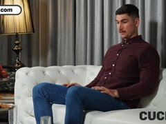 Horny ebony babe loses her virginity in front of her cuckold husband in this first-time white-on-black affair