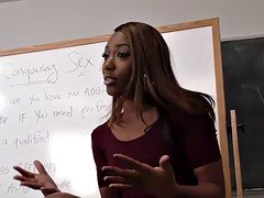 Chanell Heart enjoys group sex with white guys