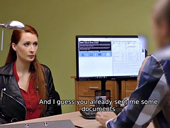 LOAN4K. Seductive redhead wants a vet clinic and knows how to get it
