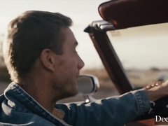 アメリカ人, デカパイ, フェラチオ, 車, ハードコア, なめる, オッパイの