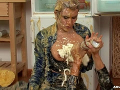 Amateur, Vestidas, Látex, Cuero, Satén, Sorpresa, Tetas, Mojado