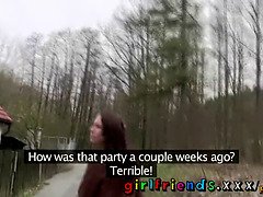 Femelle, Petite amie, Lesbienne, Léchez, Naturelle, Seins naturels, De plein air, Chatte