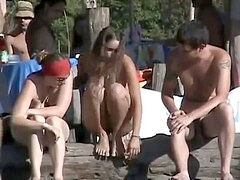 Playa, Desnudo, Desnudo, Al aire libre, Público
