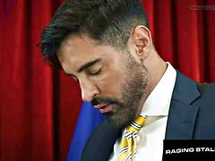 Beau Butler and Luca Del Rey Pound Nico Zettas Big Cock in Office