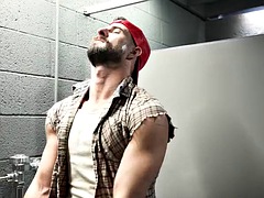 Ass licking, Bathroom, Gay, Hardcore, Kissing, Muscle, Public, Shower