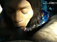 素人, デカチン, 黒人, フェラチオ, チン, 黒人, 公共, フェラする