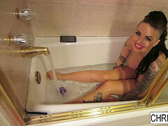 makeup apartment bath BTS With Sexy Christy Mack
