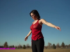 Skater Girl Shows Her Big Boobs Outdoor