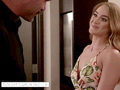 フェラチオ, 茶髪の, はじめて, 彼女, ホテル, 下着, ヤリマンの