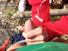 Leie, Paar, Spermaladung, Masturbation, Geld, Im freien, Rotschopf, Sperma