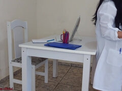 Doctor Jennyfer Solves Erection Problem During Exam!