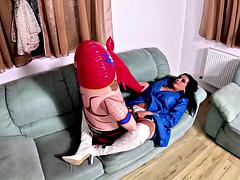 Leie, Grosser schwanz, Blasen, Spermaladung, Schmuddelige sprache, Leder, Reiten, Rau