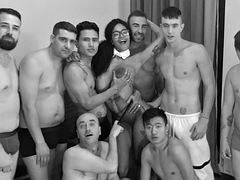 Tetas grandes, Negro, Morena, Bukkake, Ébano, Europeo, Grupo, Grupo