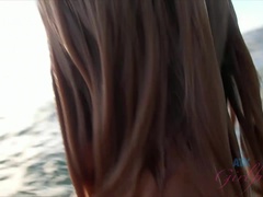 Leie, Strand, Blondine, Freundin, Im freien, Öffentlich, Tätowierung, Titten
