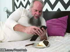 Old Mans Birthday Sex with Babe Riding his Cock