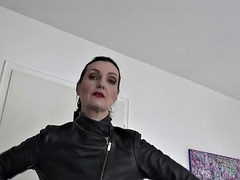 Amateur, Black, Brunette, Ebony, Gloves, Leather, Masturbation, Mature