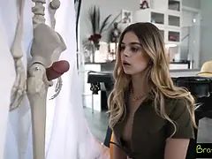 Molly Little & Mia Kay can't resist stepbro's candy corn boner