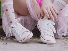 ブロンド, 巨乳な, 女, オナニー, アウトドア, ポルノスター, 一人, オッパイの