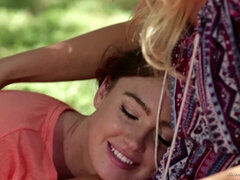 Horny lesbo energizing porn clip